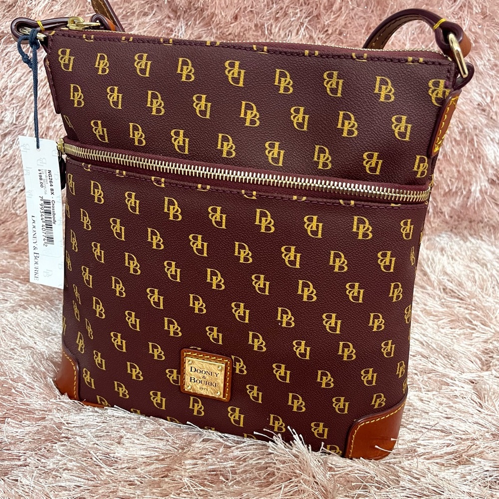 Dooney & Bourke Brown and Gold Messenger Bag